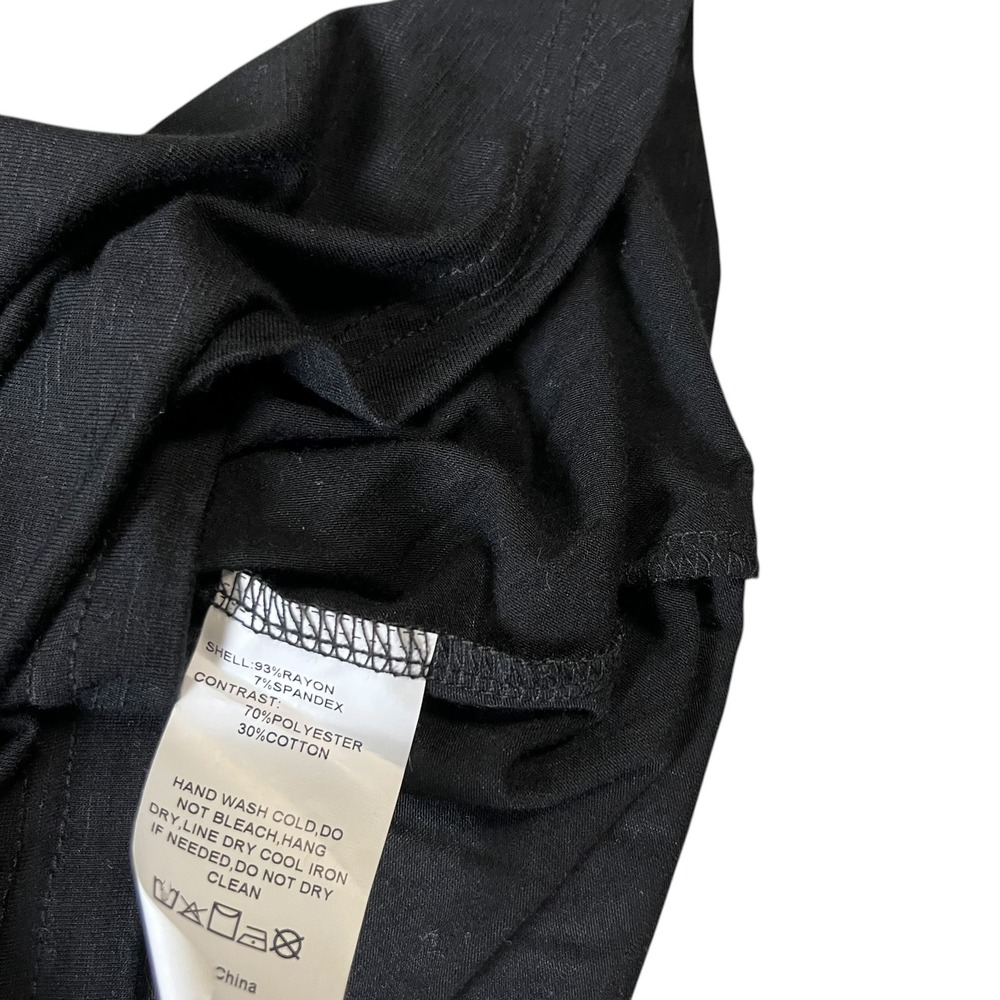 Suzanne Betro Womens‎ Black Floral Embroidered Mesh Flutter Sleeve Top Size M - Picture 6 of 9